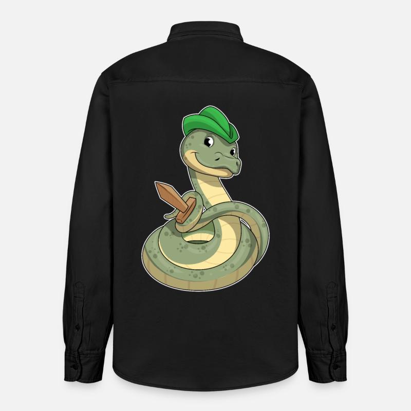 Serpent avec épée - Chemise unisexe coupe décontractée bio Stanley/Stella - noir délavé
