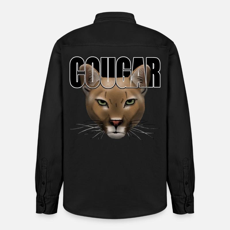 Cougar script R6Z - Chemise unisexe coupe décontractée bio Stanley/Stella - noir délavé