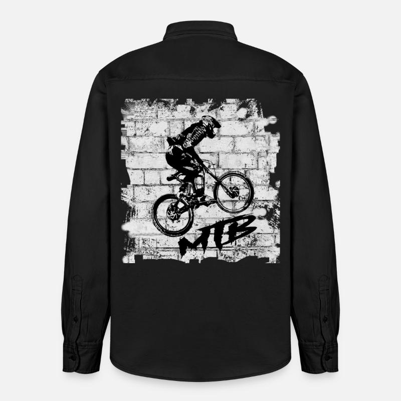 Vélo VTT - Chemise unisexe coupe décontractée bio Stanley/Stella - noir délavé