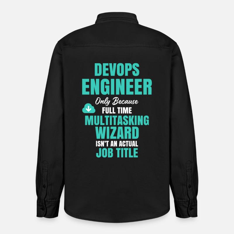 DevOps Engineer Multitasking Wizard - Relaxed Fit Unisex Organic Shirt by Stanley/Stella - washed black