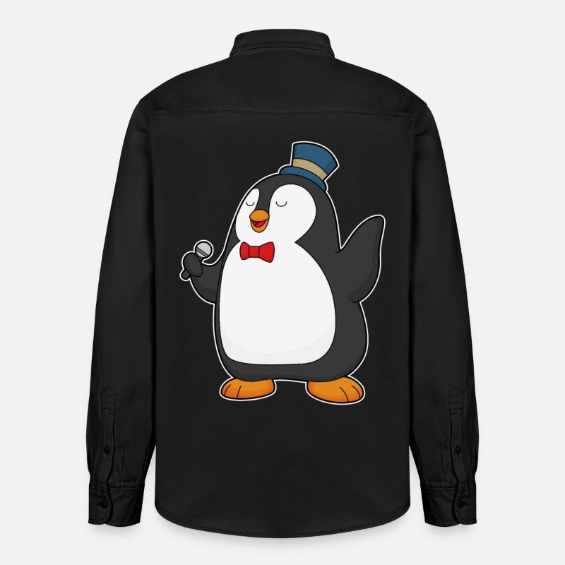 Penguin Singer Microphone - Chemise unisexe coupe décontractée bio Stanley/Stella - noir délavé