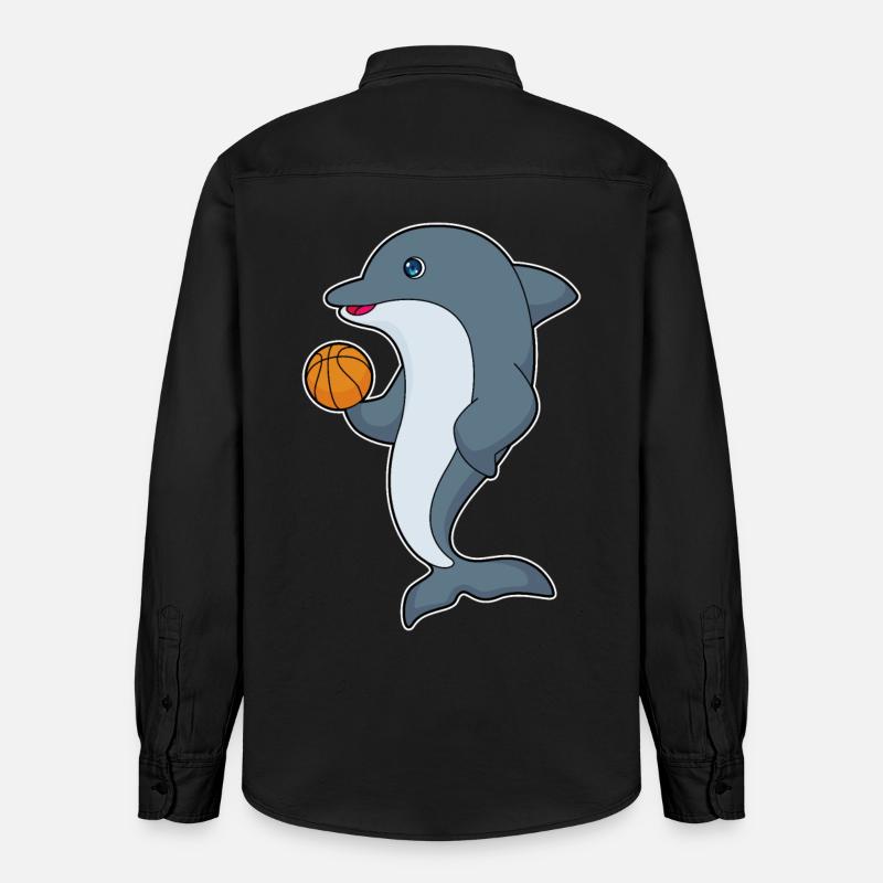 Basket-ball Dolphin - Chemise unisexe coupe décontractée bio Stanley/Stella - noir délavé