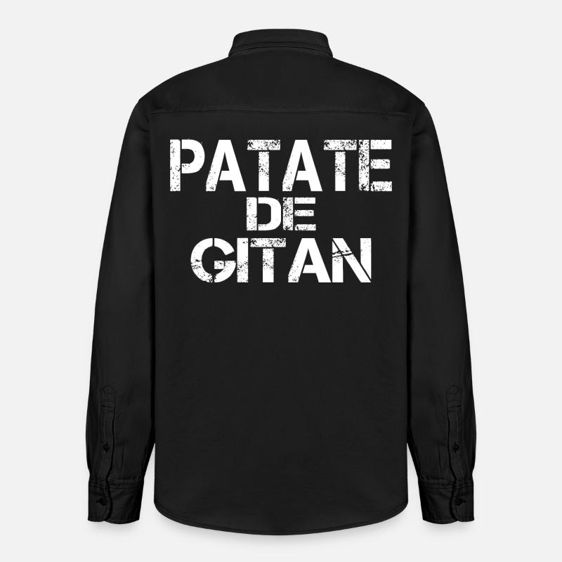 Patate de GITAN - Chemise unisexe coupe décontractée bio Stanley/Stella - noir délavé