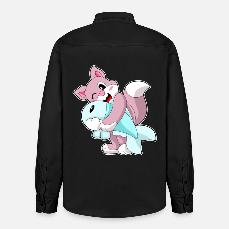 Poisson-chat - Chemise unisexe coupe décontractée bio Stanley/Stella - noir délavé