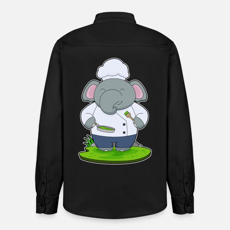 Poêle à éléphant - Chemise unisexe coupe décontractée bio Stanley/Stella - noir délavé