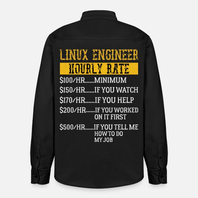 Linux Engineer Stundensatz Mechaniker Arbeitsrate - Relaxed Fit Unisex Organic Hemd von Stanley/Stella - washed Black