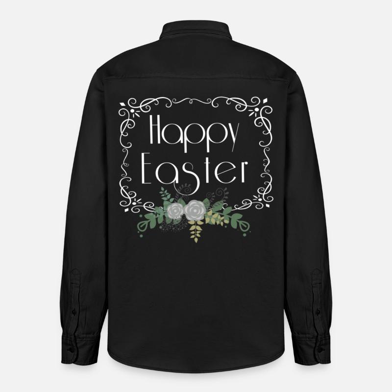 Joyeuses Pâques - Chemise unisexe coupe décontractée bio Stanley/Stella - noir délavé
