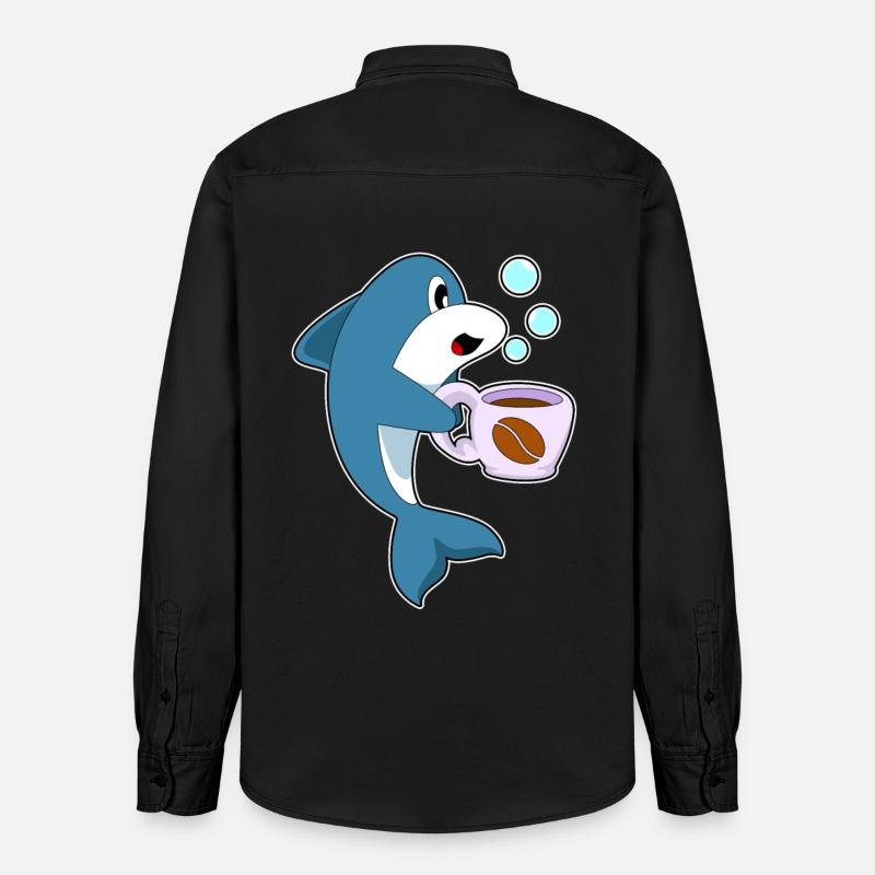 Tasse à café Delfin - Chemise unisexe coupe décontractée bio Stanley/Stella - noir délavé