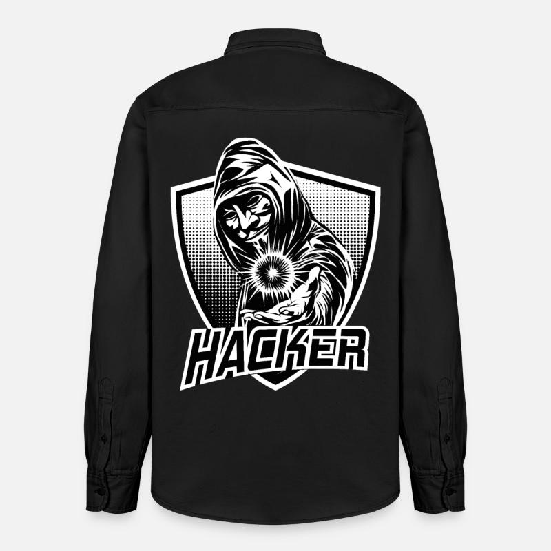 HACKER - Chemise unisexe coupe décontractée bio Stanley/Stella - noir délavé