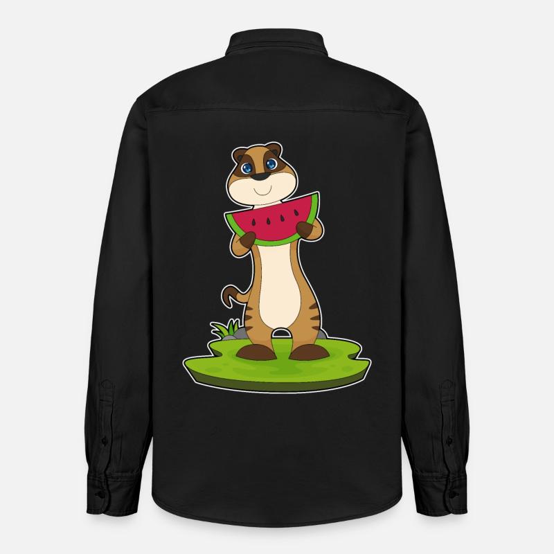 Suricate fruit de pastèque - Chemise unisexe coupe décontractée bio Stanley/Stella - noir délavé