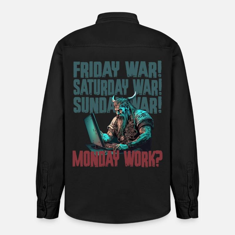 Monday work Programier-Wikinger - Relaxed Fit Unisex Organic Hemd von Stanley/Stella - washed Black