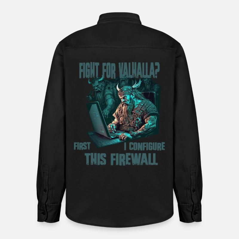 Firewall first Wikinger programmierer - Relaxed Fit Unisex Organic Hemd von Stanley/Stella - washed Black