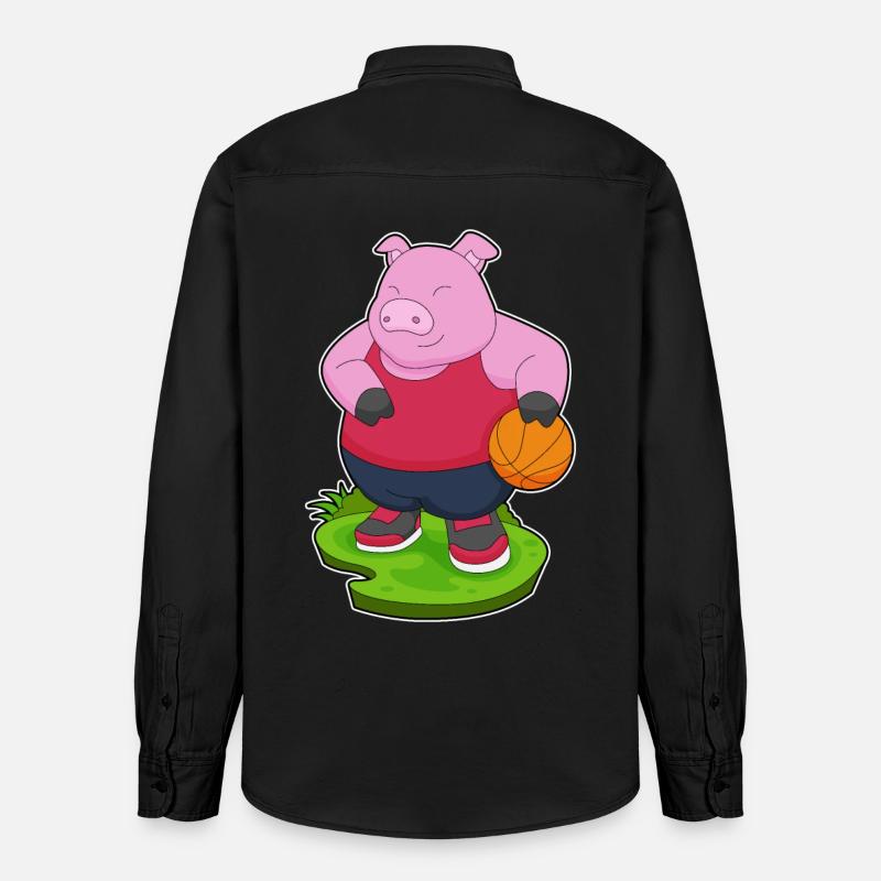 Cochon Basketteur Basketteur - Chemise unisexe coupe décontractée bio Stanley/Stella - noir délavé