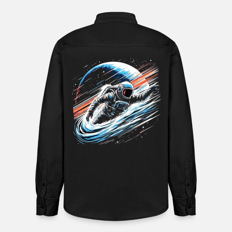 Astronaute Planète Espace - Chemise unisexe coupe décontractée bio Stanley/Stella - noir délavé