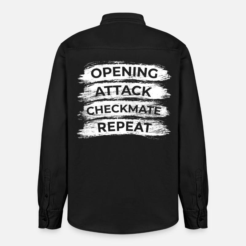 Techniques d’échecs - Chemise unisexe coupe décontractée bio Stanley/Stella - noir délavé