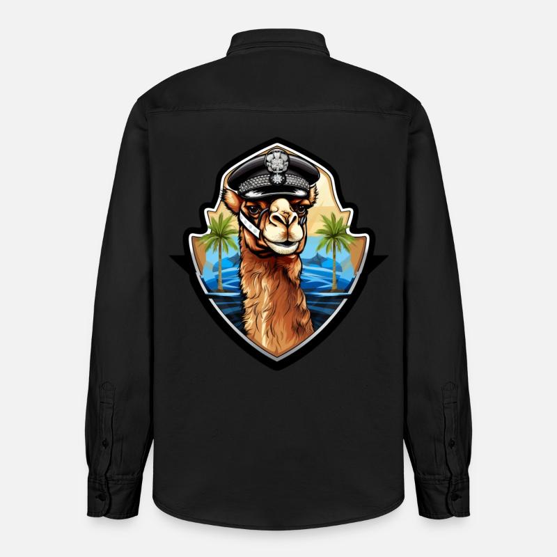 Kamel Polizei - Relaxed Fit Unisex Organic Hemd von Stanley/Stella - washed Black
