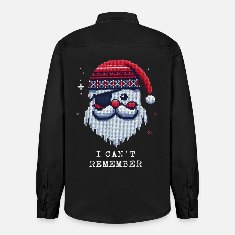 Weihnachtsmann mit Augenklappe Strickmuster - Relaxed Fit Unisex Organic Hemd von Stanley/Stella - washed Black