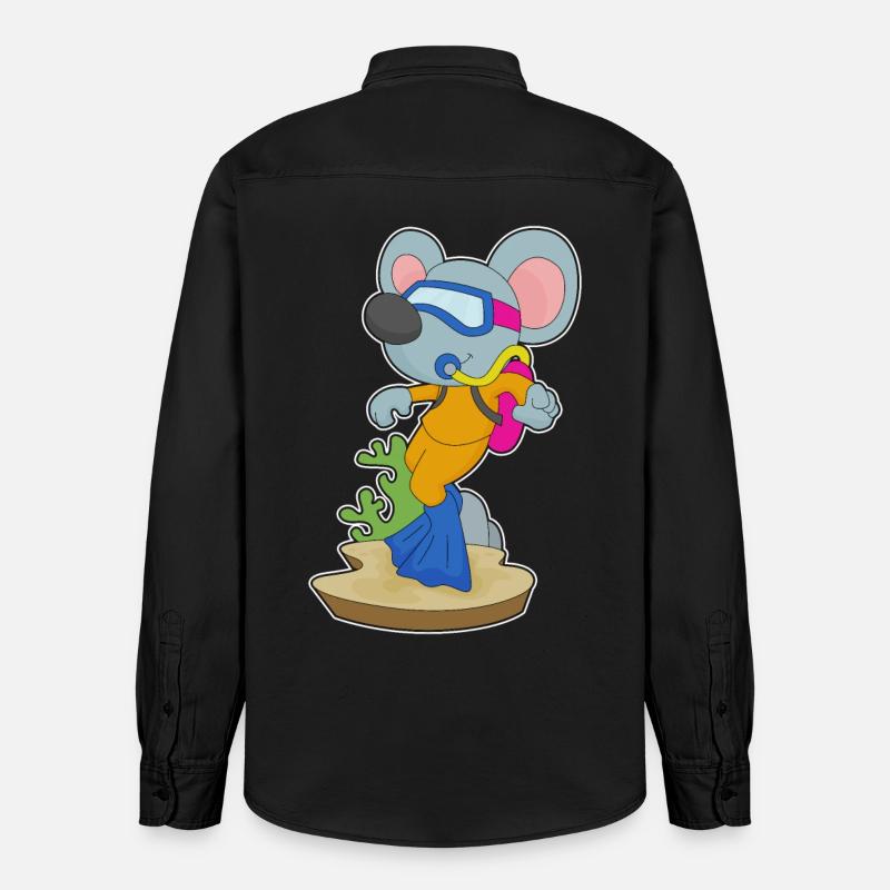 Souris Plongeur Bouteille d’oxygène Plongée - Chemise unisexe coupe décontractée bio Stanley/Stella - noir délavé