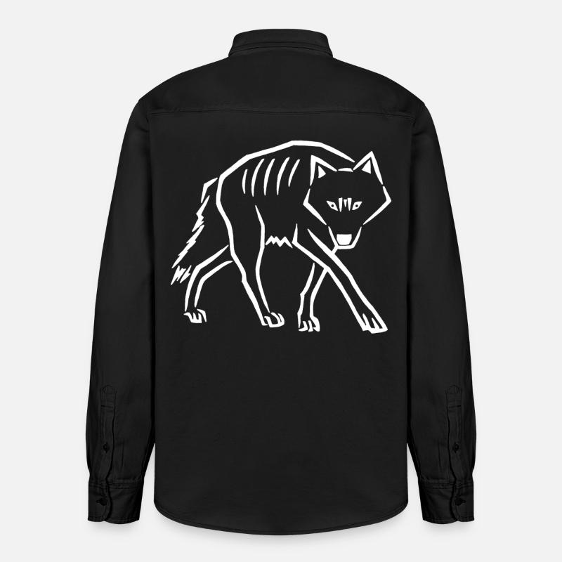 à pas de loup (blanc) - Chemise unisexe coupe décontractée bio Stanley/Stella - noir délavé
