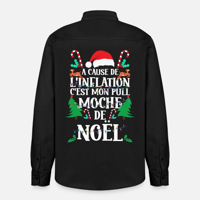 Pull Moche De Noël - Chemise unisexe coupe décontractée bio Stanley/Stella - noir délavé