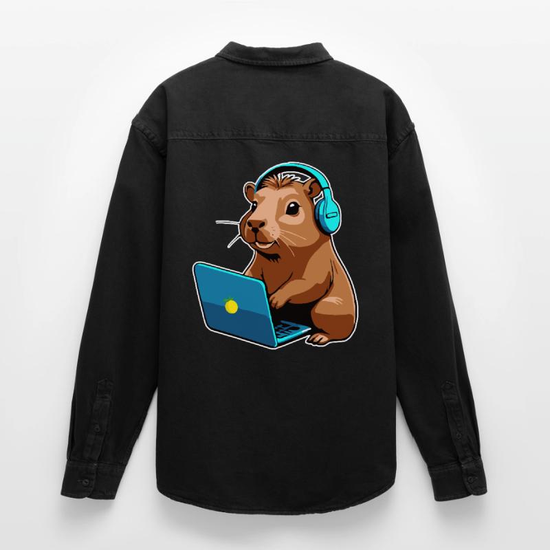 Capybara Programmeur Codeur Ordinateur Chemise unisexe coupe décontractée bio Stanley/Stella