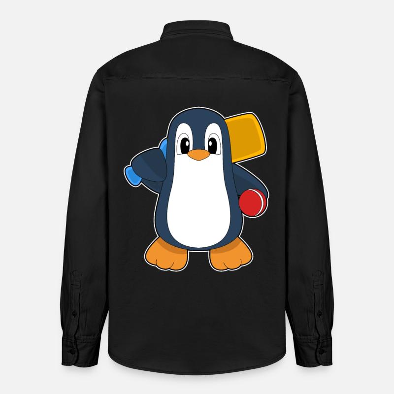 Penguin Cricket Cricket Batte - Chemise unisexe coupe décontractée bio Stanley/Stella - noir délavé