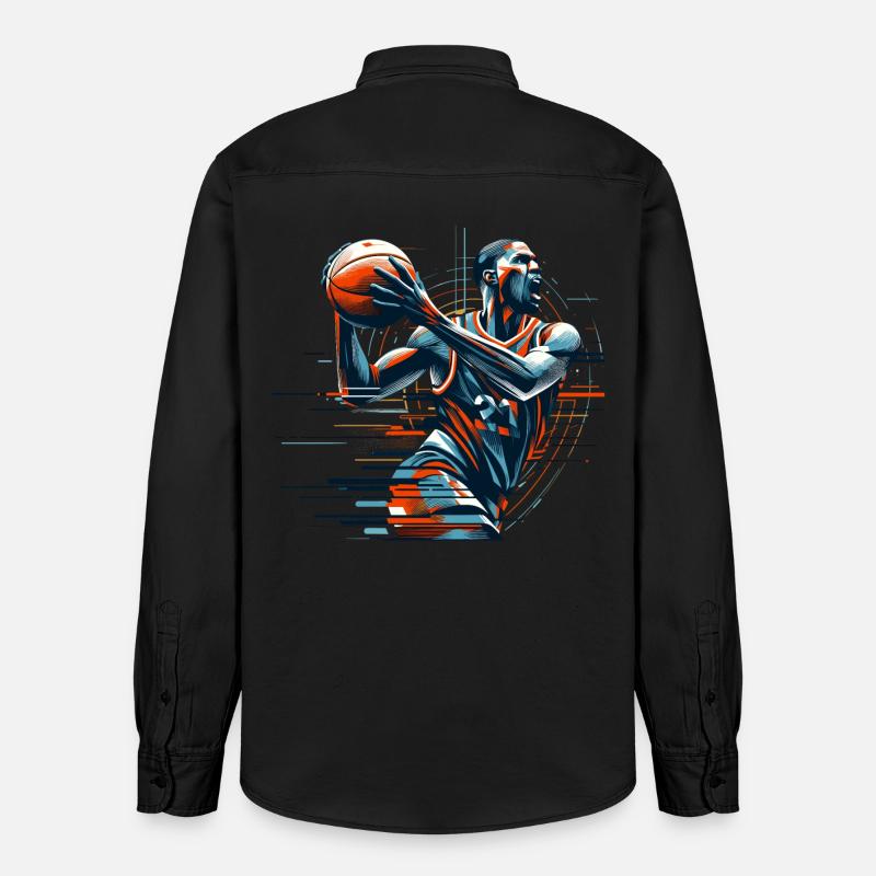Basketball dynamisch Geschenk - Relaxed Fit Unisex Organic Hemd von Stanley/Stella - washed Black