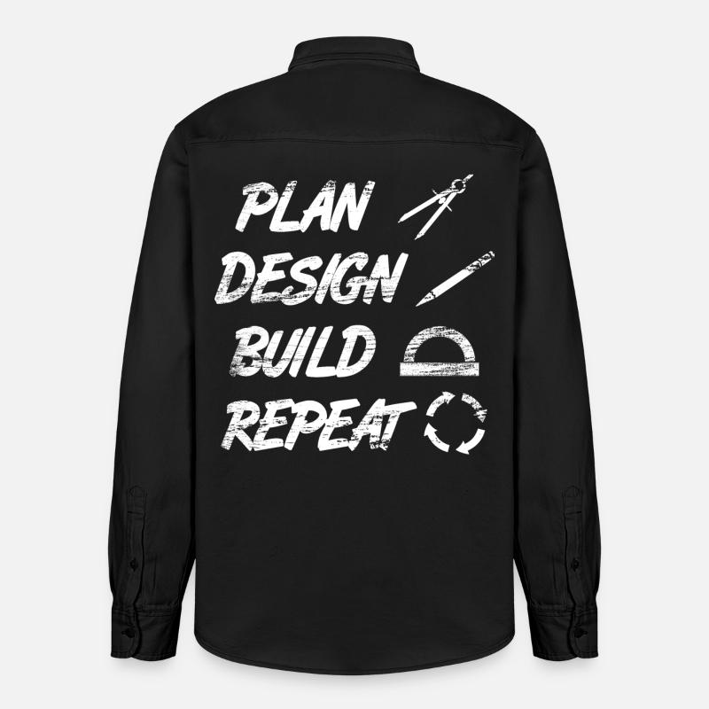 Routine de l’architecte - Chemise unisexe coupe décontractée bio Stanley/Stella - noir délavé