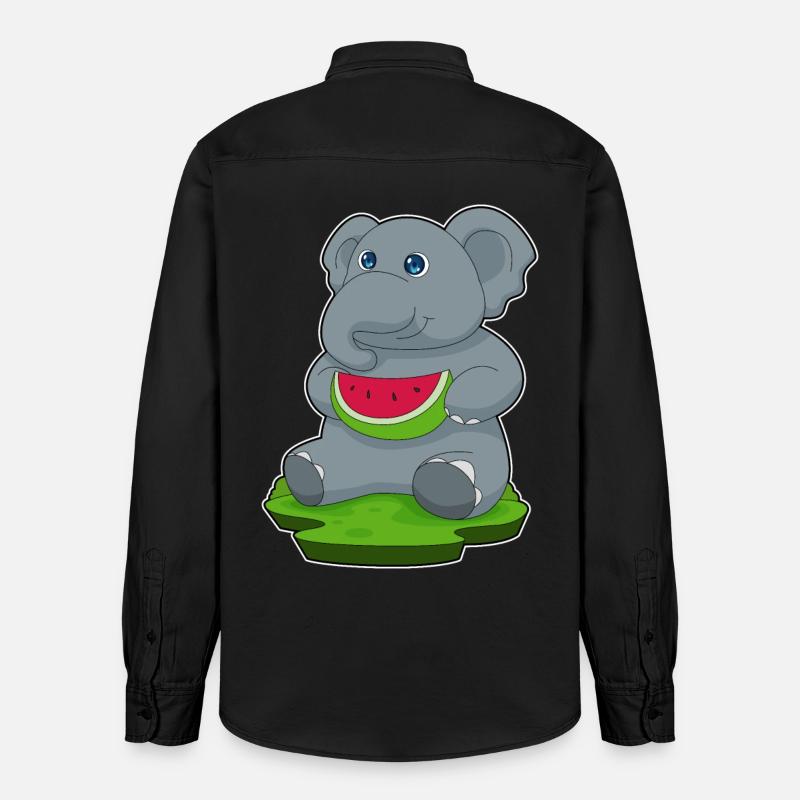 Pastèque éléphant - Chemise unisexe coupe décontractée bio Stanley/Stella - noir délavé