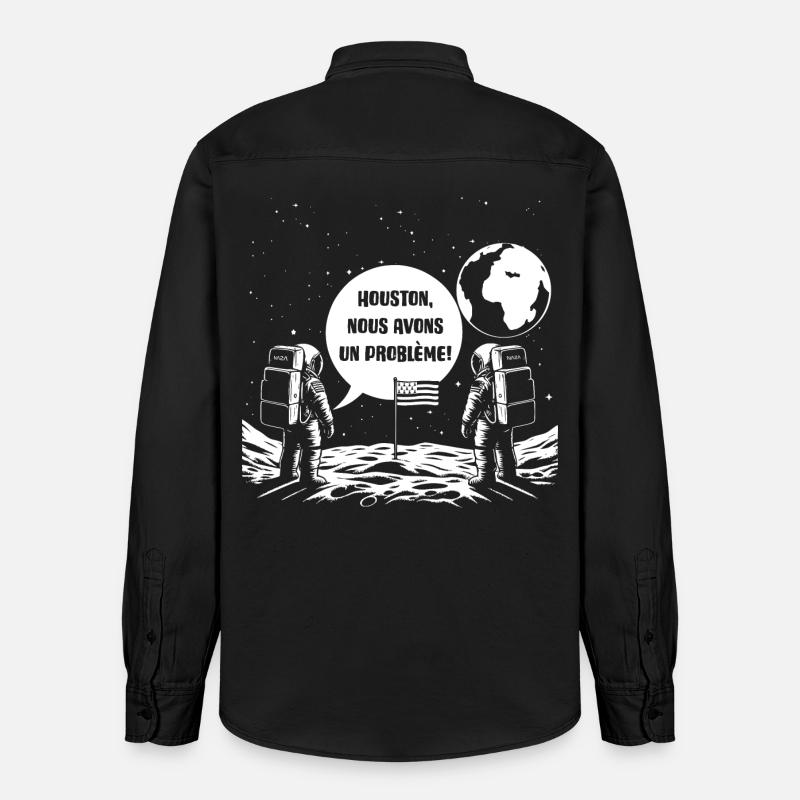 Houston, Nous avons un problème! - Chemise unisexe coupe décontractée bio Stanley/Stella - noir délavé