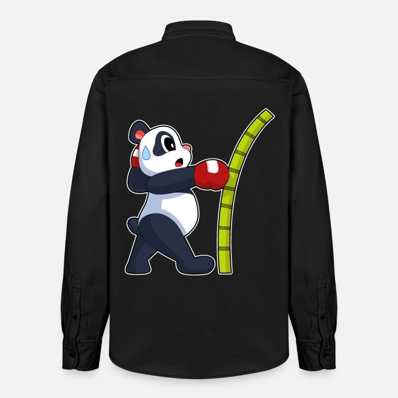 Panda Boxer Boxhandschuhe Boxen - Relaxed Fit Unisex Organic Hemd von Stanley/Stella - washed Black