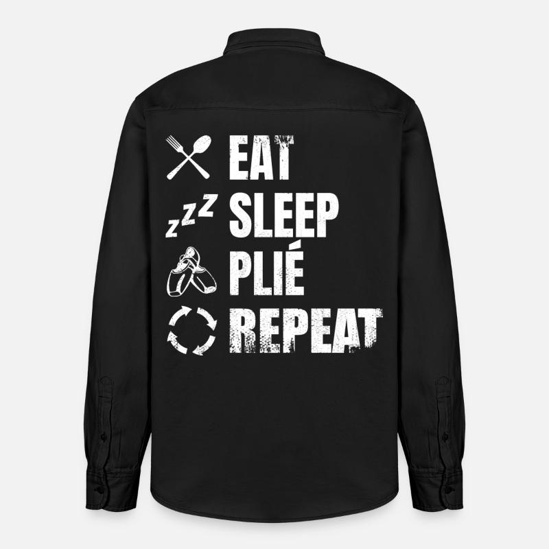 Manger Dormir Plié Répéter - Chemise unisexe coupe décontractée bio Stanley/Stella - noir délavé