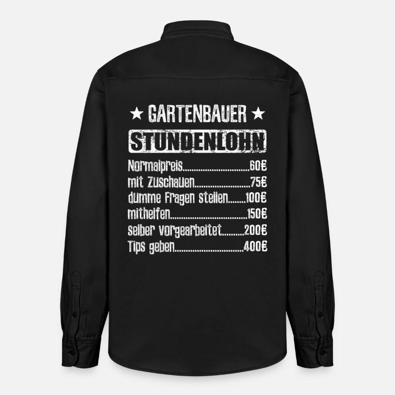 Stundenlohn Gartenbauer Beruf - Spruch - Relaxed Fit Unisex Organic Hemd von Stanley/Stella - washed Black