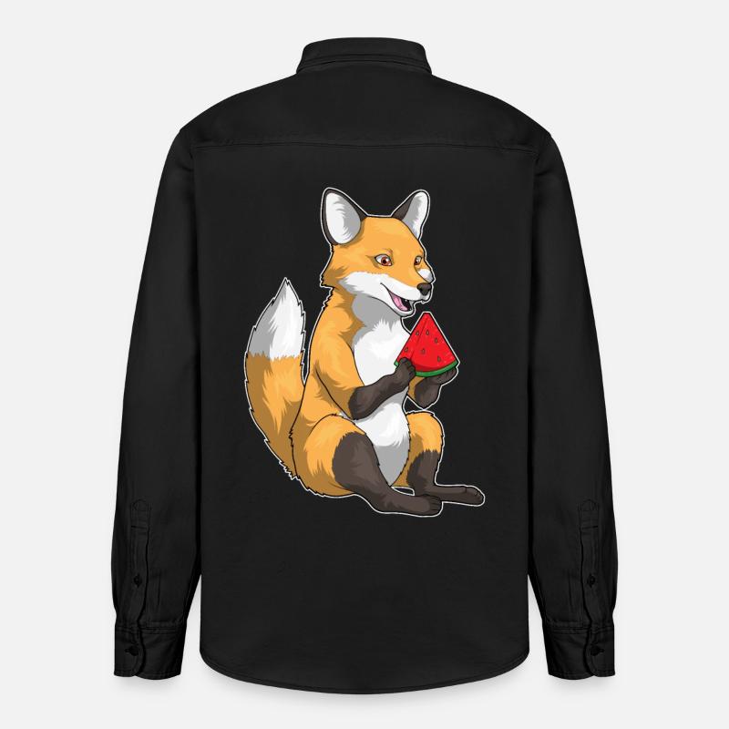 Fruit de la pastèque Fox - Chemise unisexe coupe décontractée bio Stanley/Stella - noir délavé
