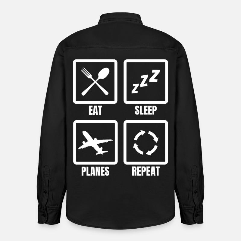 Manger des plans de sommeil Répéter - Chemise unisexe coupe décontractée bio Stanley/Stella - noir délavé