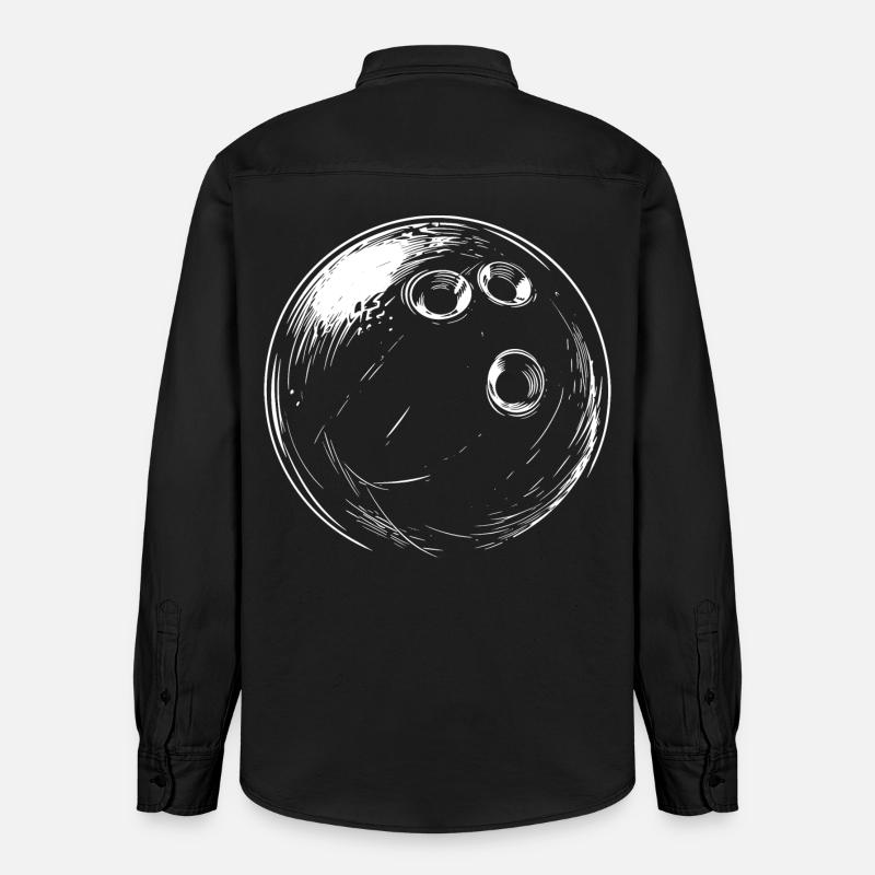 Dessin de boule de bowling - Chemise unisexe coupe décontractée bio Stanley/Stella - noir délavé