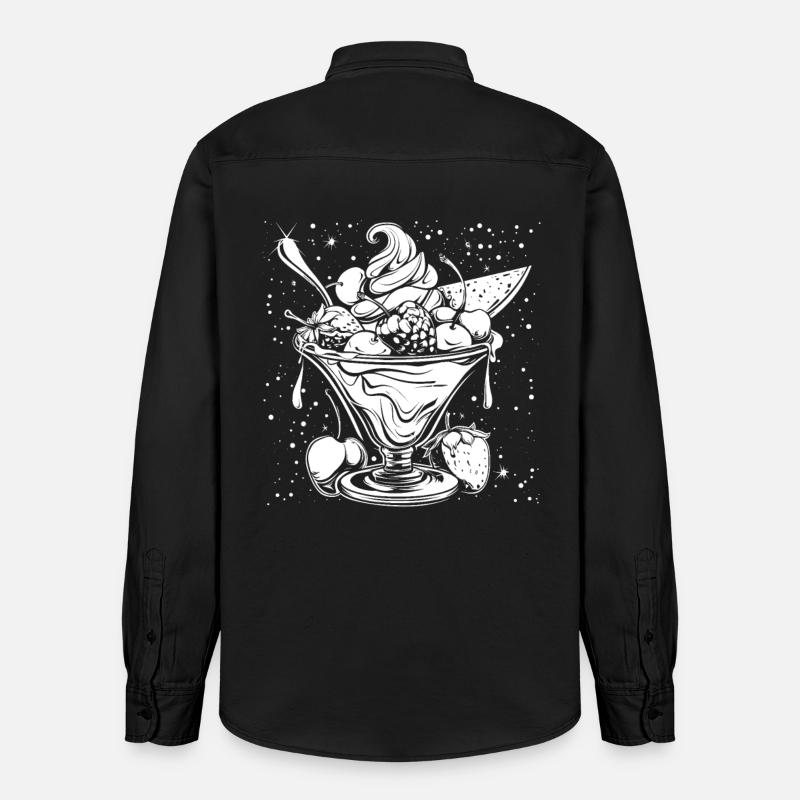 Dessin de coupe glacée - Chemise unisexe coupe décontractée bio Stanley/Stella - noir délavé