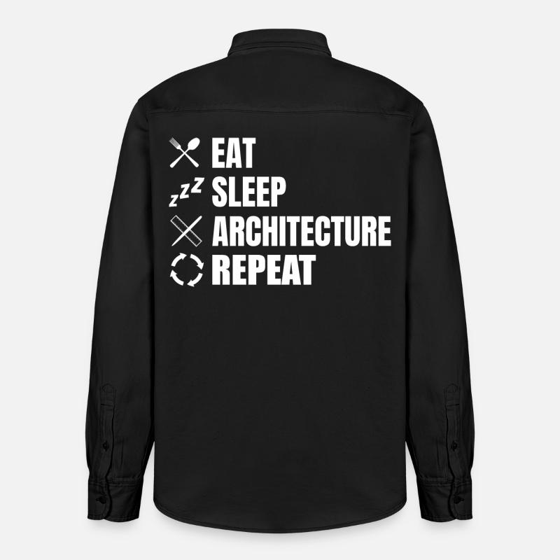 Eat Sleep Architecture Répéter - Chemise unisexe coupe décontractée bio Stanley/Stella - noir délavé