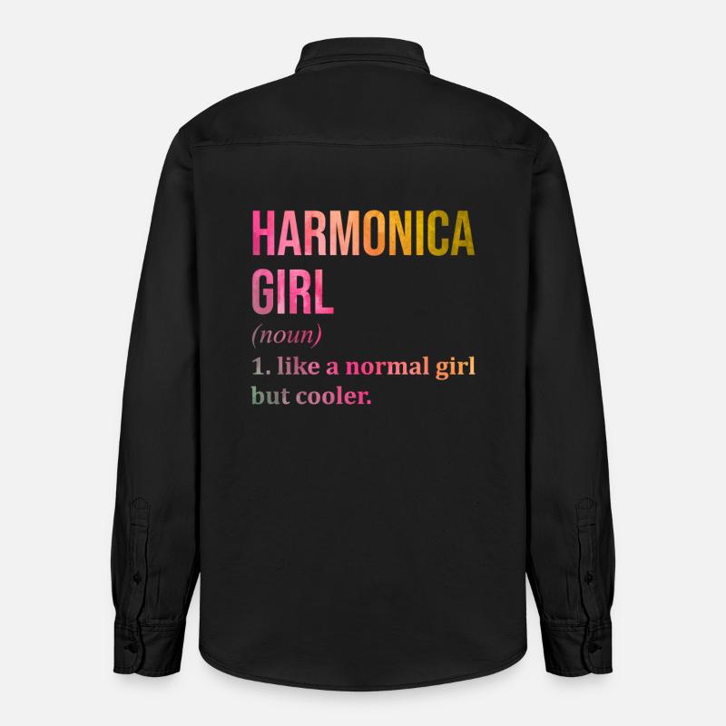 harmonica - Chemise unisexe coupe décontractée bio Stanley/Stella - noir délavé