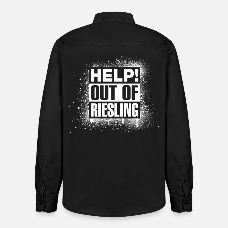 AIDE! Hors Riesling - Chemise unisexe coupe décontractée bio Stanley/Stella - noir délavé
