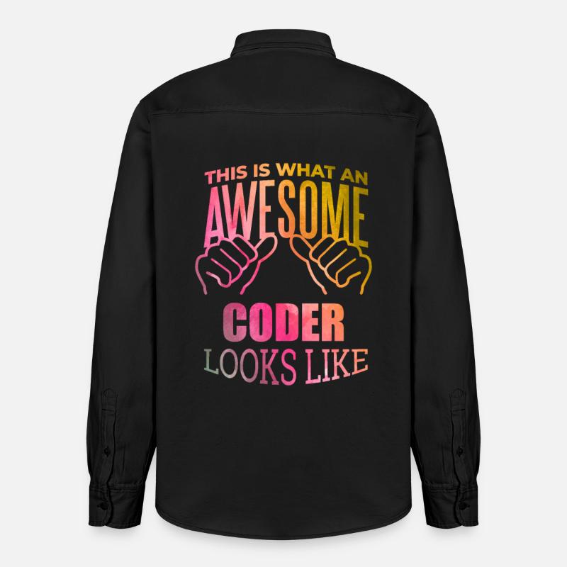 codage - Chemise unisexe coupe décontractée bio Stanley/Stella - noir délavé