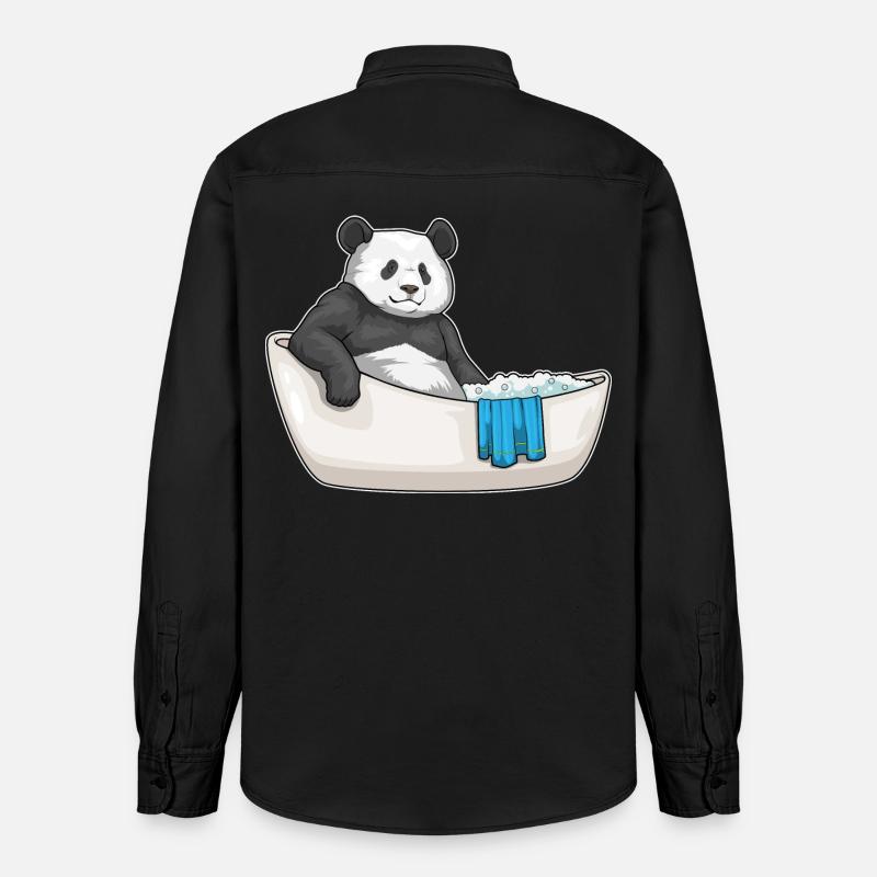 Baignoire Panda - Chemise unisexe coupe décontractée bio Stanley/Stella - noir délavé