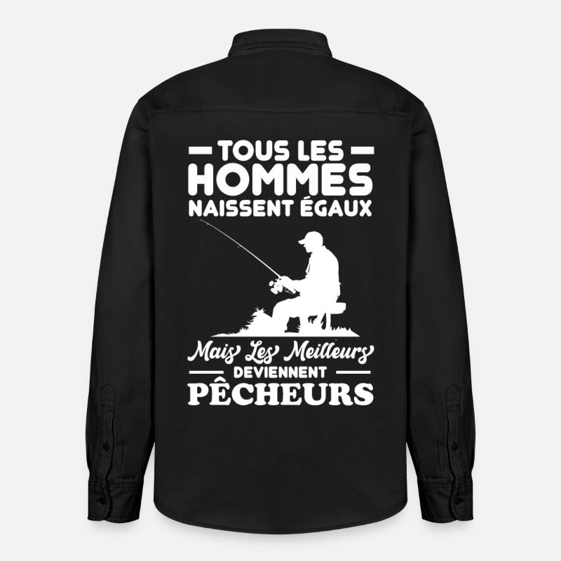 Les meilleurs hommes deviennent pêcheurs - Chemise unisexe coupe décontractée bio Stanley/Stella - noir délavé