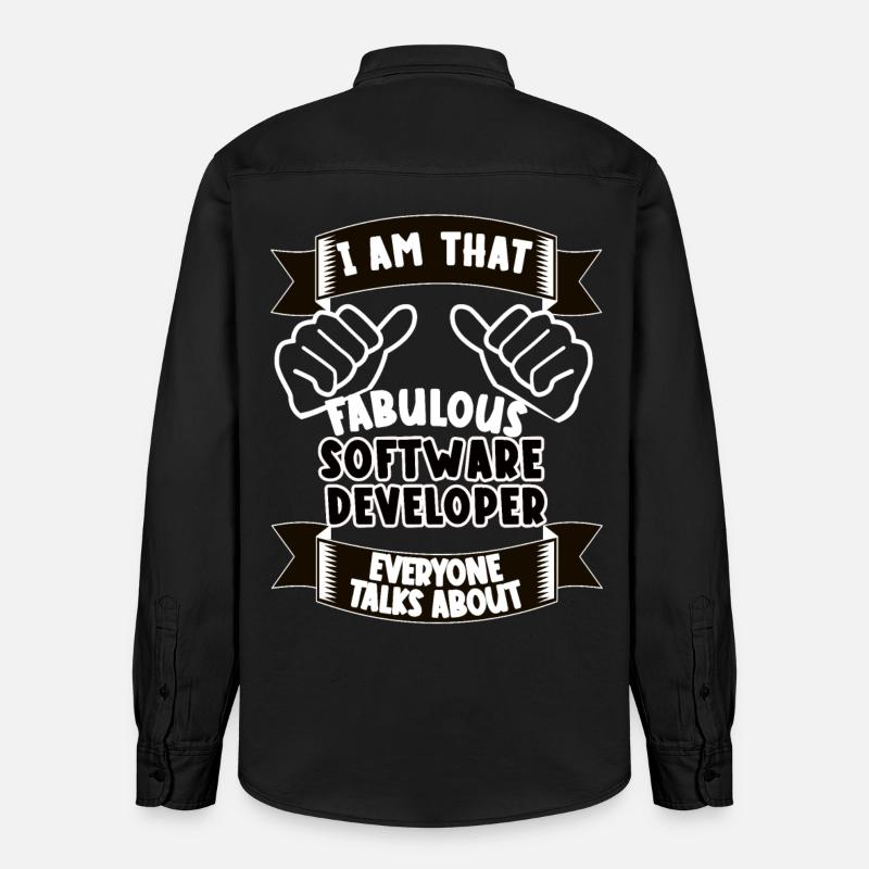 Software Developer Funny Saying Gift - Relaxed Fit Unisex Organic Shirt by Stanley/Stella - washed black