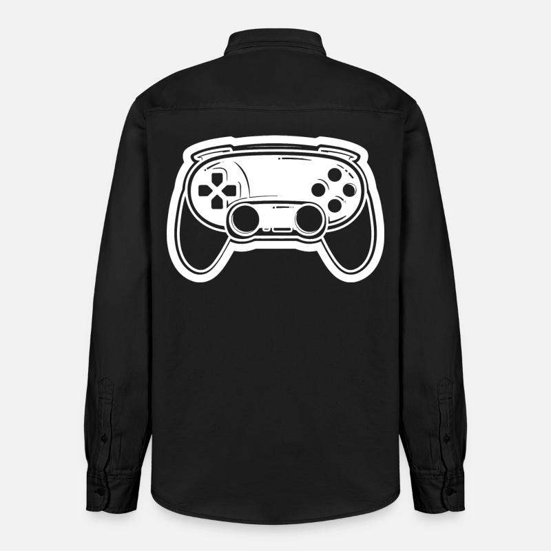 Videospiel Controller Zeichnung - Relaxed Fit Unisex Organic Hemd von Stanley/Stella - washed Black