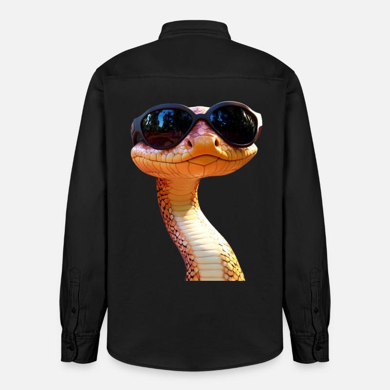 Schlange Python Kobra Mamba Klapperschlange Snake - Relaxed Fit Unisex Organic Hemd von Stanley/Stella - washed Black