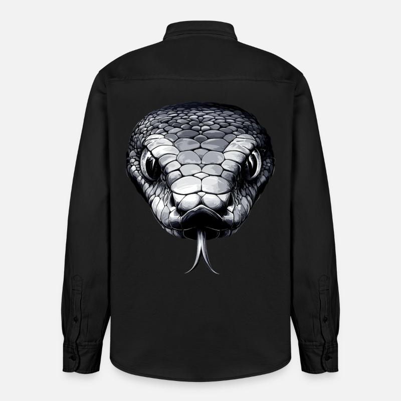 Schlange Python Kobra Mamba Klapperschlange Snake - Relaxed Fit Unisex Organic Hemd von Stanley/Stella - washed Black