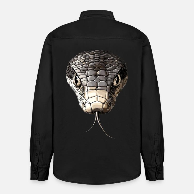 Schlange Python Kobra Mamba Klapperschlange Snake - Relaxed Fit Unisex Organic Hemd von Stanley/Stella - washed Black