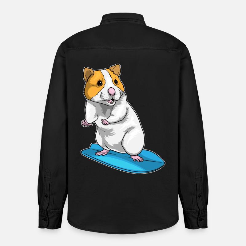 Hamster Surfer Planche de surf - Chemise unisexe coupe décontractée bio Stanley/Stella - noir délavé
