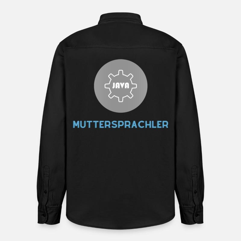 Locuteur natif : JavaScript Edition - Chemise unisexe coupe décontractée bio Stanley/Stella - noir délavé